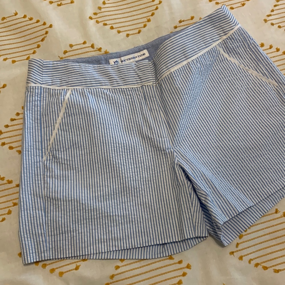 SOUTHERN TIDE - Piper Seersucker Short, Size 00, Boat Blue